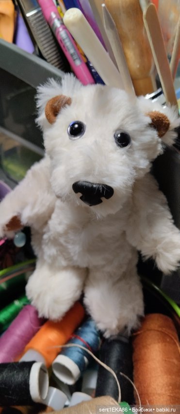 Белый медвежонок — Текстильные игрушки и примитивы: кофейные