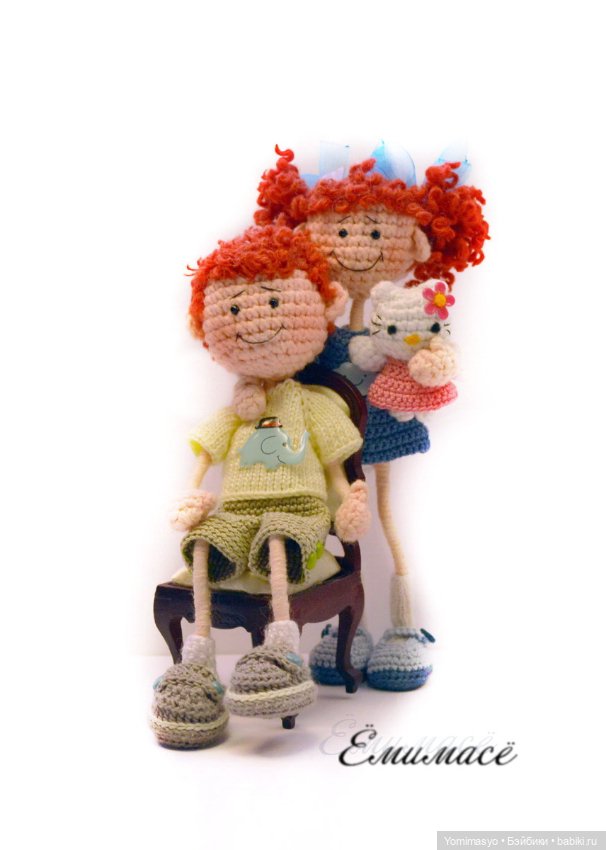 Тёма, Динкин братик — Авторские вязаные куклы: интерьерные