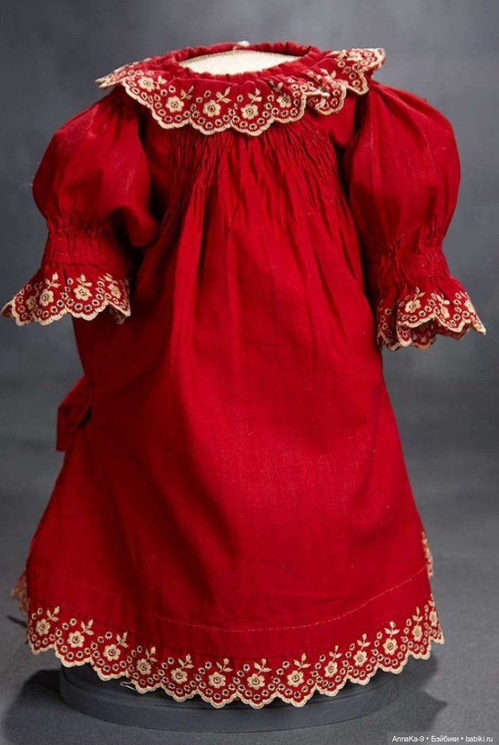 Платья для антикварных кукол с декором тесьмой (фото 2)