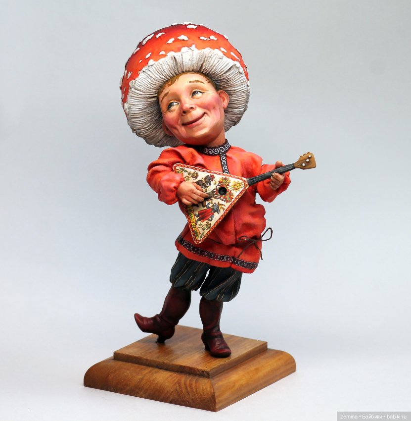 Мухоморчик с балалайкой — Лепка авторских кукол: полимерная глина (фото 2)