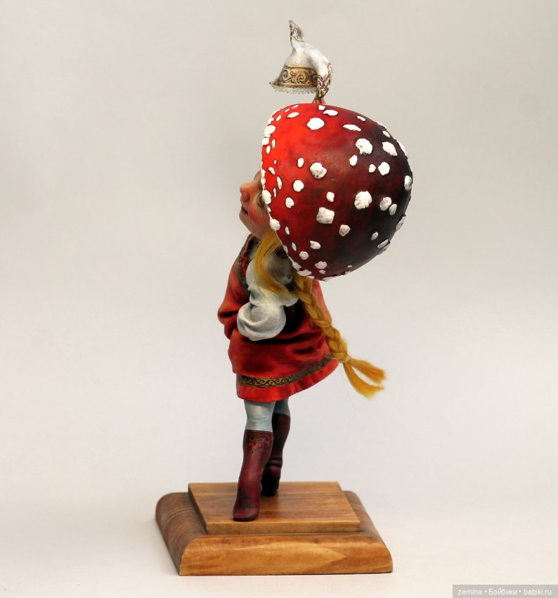 Мухоморчик-девочка — Лепка авторских кукол: полимерная глина (фото 5)