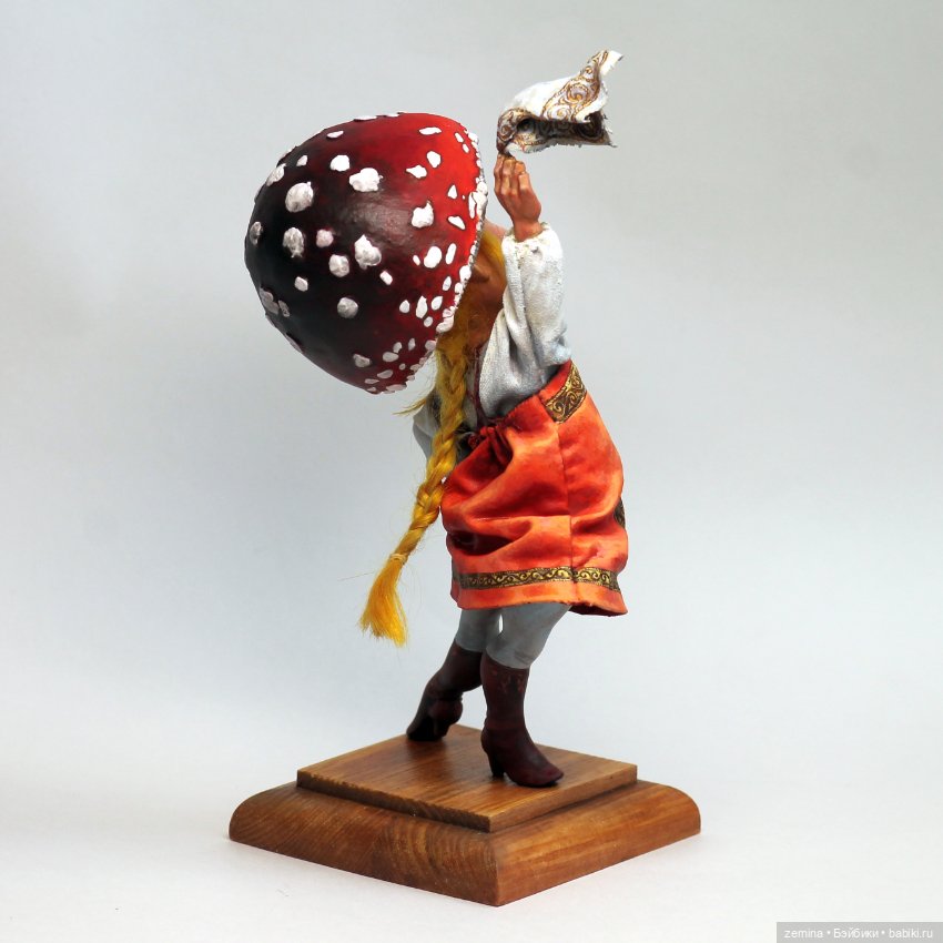 Мухоморчик-девочка — Лепка авторских кукол: полимерная глина (фото 7)