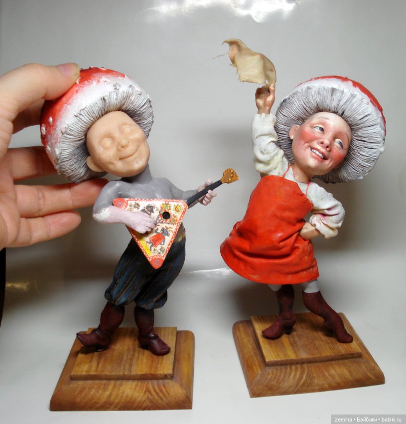 Мухоморчики - девочка и мальчик. Процесс создания