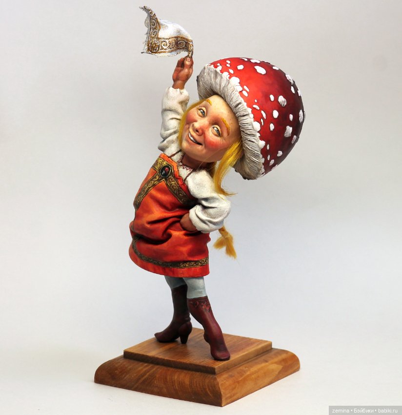 Мухоморчик-девочка — Лепка авторских кукол: полимерная глина (фото 3)