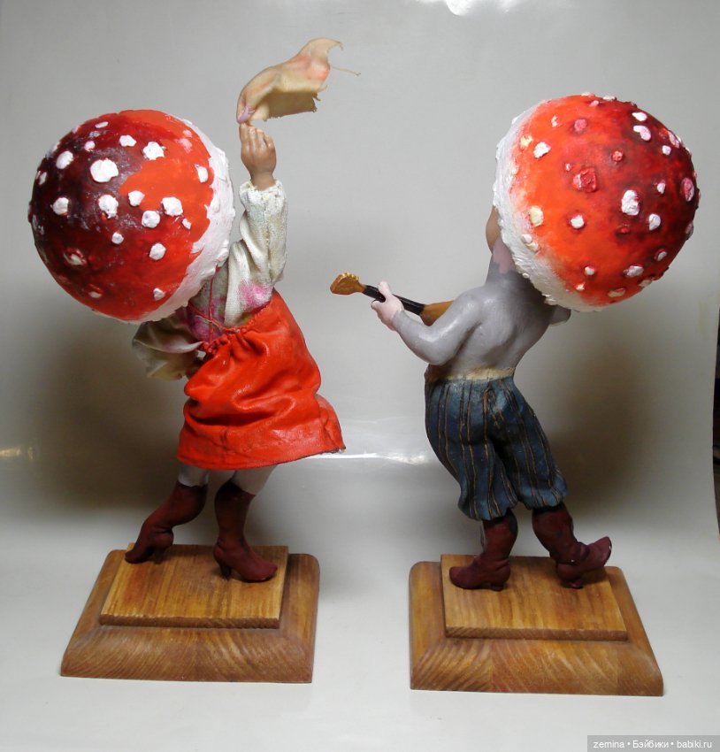 Мухоморчики - девочка и мальчик. Процесс создания (фото 10)