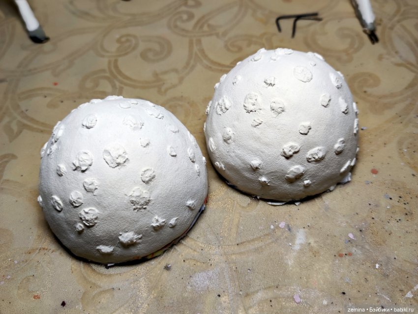 Мухоморчики - девочка и мальчик. Процесс создания (фото 2)