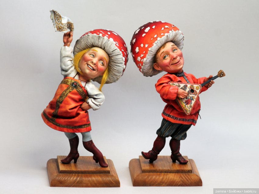 Мухоморчик-девочка — Лепка авторских кукол: полимерная глина (фото 8)