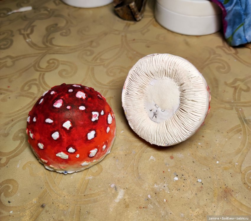 Мухоморчики - девочка и мальчик. Процесс создания (фото 4)