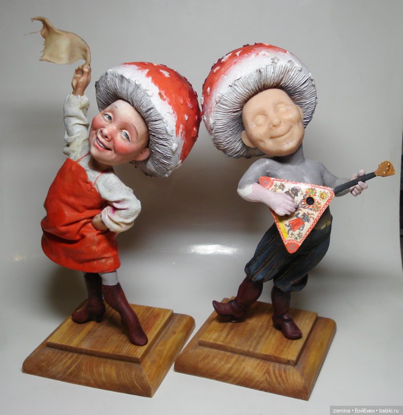 Мухоморчики - девочка и мальчик. Процесс создания