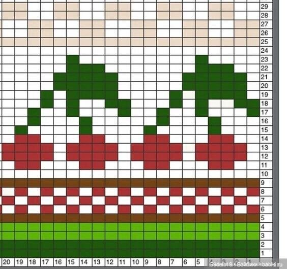 Весенне - летние жаккарды: фрукты, цветочки, мотылёчки (фото 4)