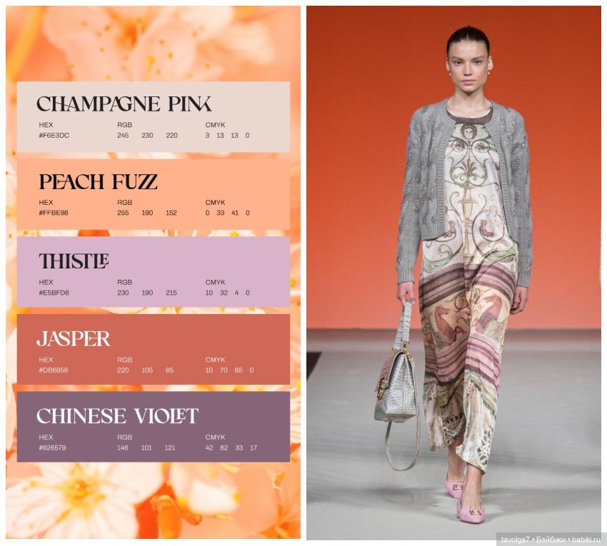 Модный цвет 2024 — Сочетание цветов: палитры для одежды и интерьера