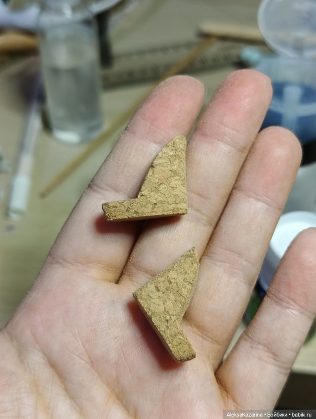 Босоножки из пробки для куклы (МК). Аутфит для Рени Полин Флёр Клод (фото 10)