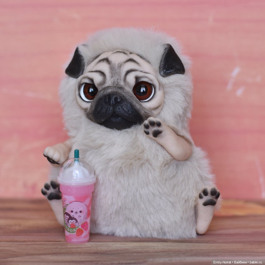 Угощение для мопсика — Домашние фото авторских игрушек: Тедди (фото 2)