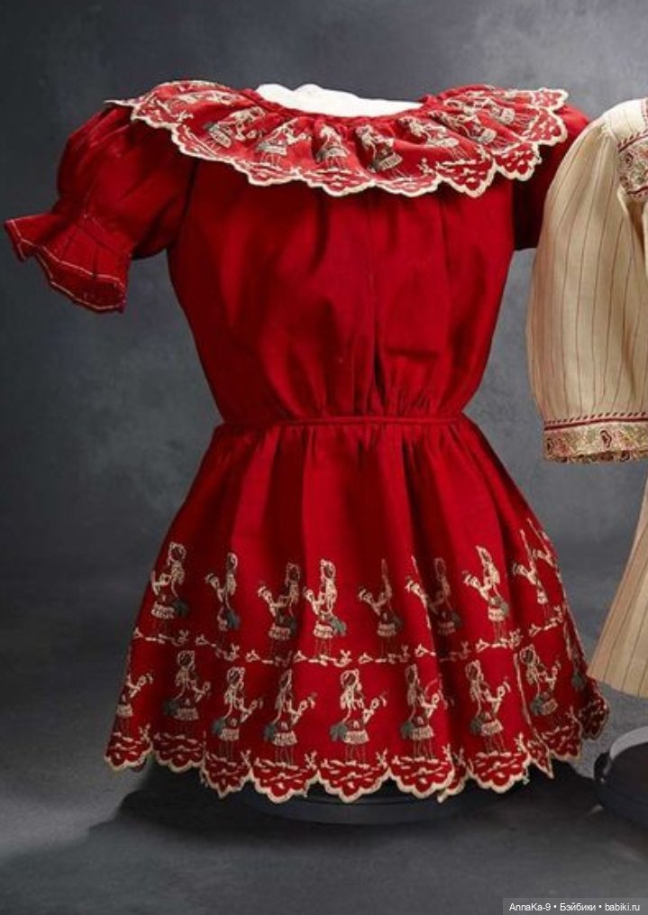 Платья для антикварных кукол с декором тесьмой, часть 2