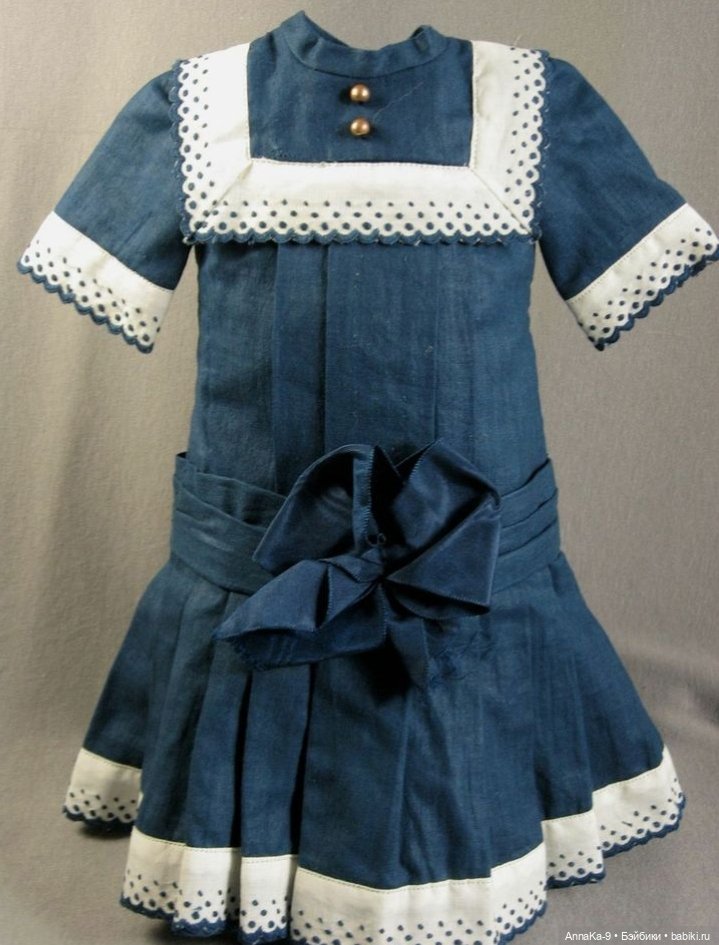 Платья для антикварных кукол с декором тесьмой, часть 2
