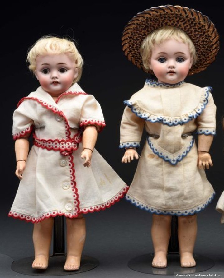 Платья для антикварных кукол с декором тесьмой, часть 2