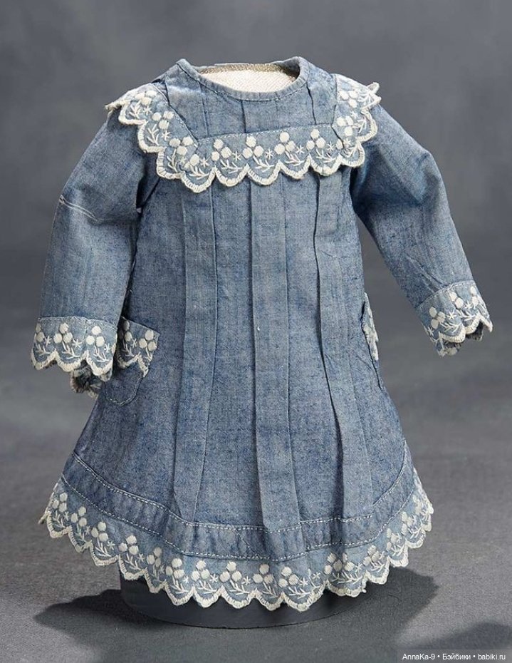 Платья для антикварных кукол с декором тесьмой, часть 2