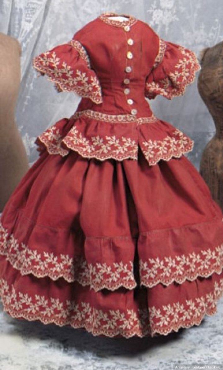 Платья для антикварных кукол с декором тесьмой, часть 2 (фото 5)