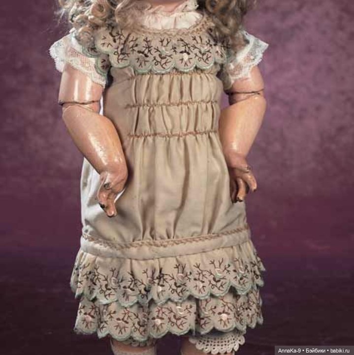 Платья для антикварных кукол с декором тесьмой, часть 2