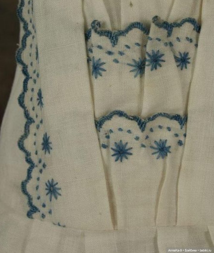 Платья для антикварных кукол с декором тесьмой, часть 2