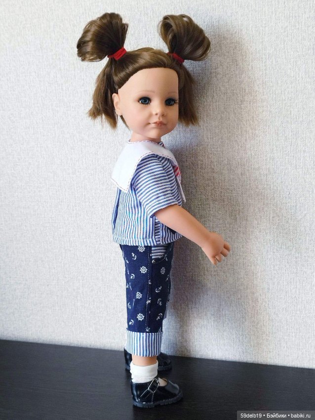 Костюмчик в стиле морячка для кукол готц 48 - 50 см (фото 10)