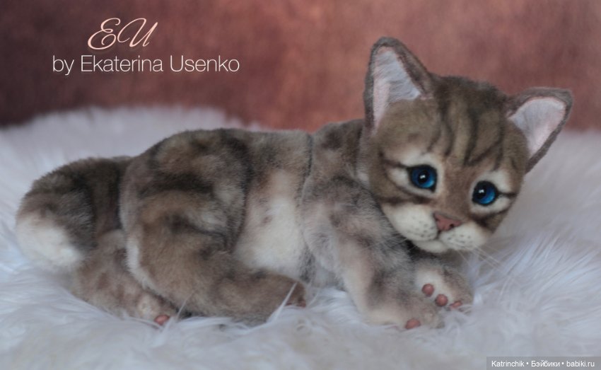 Весенний котенок — Авторские игрушки из разных материалов: синельная проволока