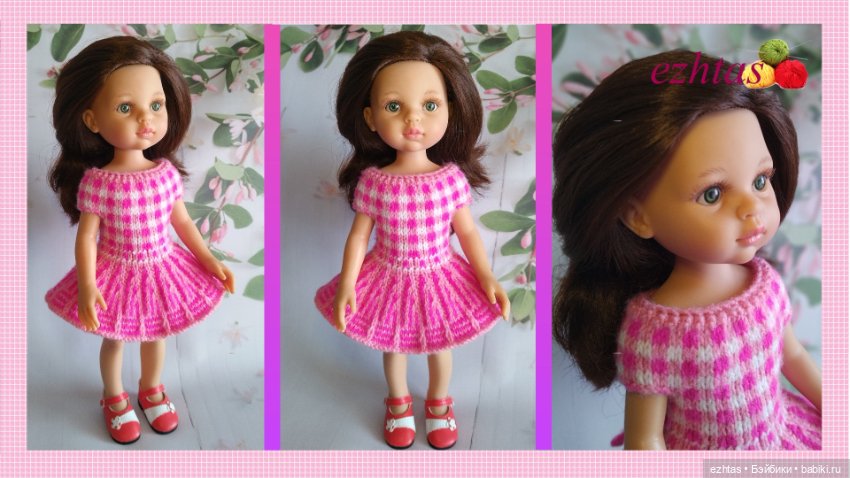 МК Короткое описание «Розовое платье в клеточку»