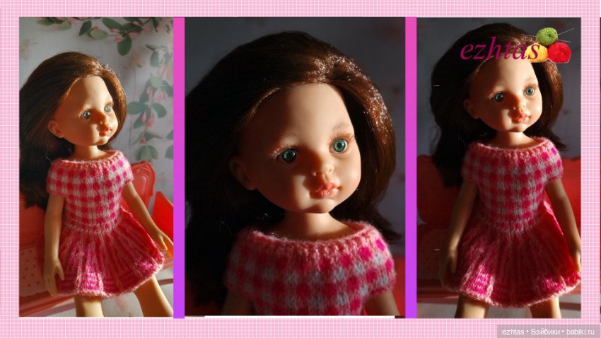 МК Короткое описание «Розовое платье в клеточку»