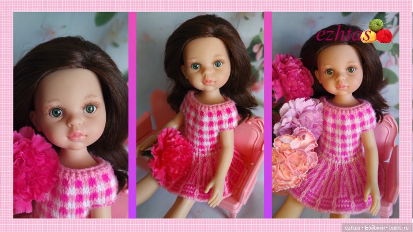 МК Короткое описание «Розовое платье в клеточку»