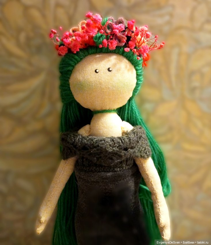 Мавка🌿🌳🍃🌷💚 — Авторские текстильные куклы: Вальдорфские (фото 5)