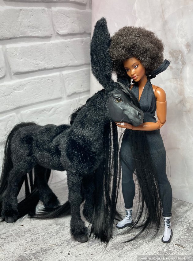 Вороной Конёк-Горбунок — Игрушки в смешанной технике (мех и глина): Арт (фото 8)