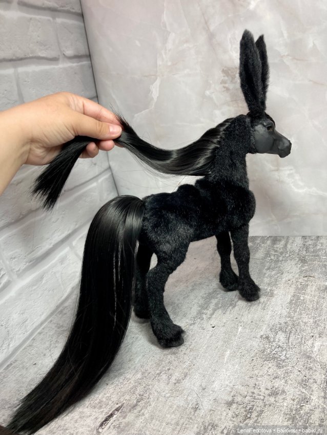 Вороной Конёк-Горбунок — Игрушки в смешанной технике (мех и глина): Арт