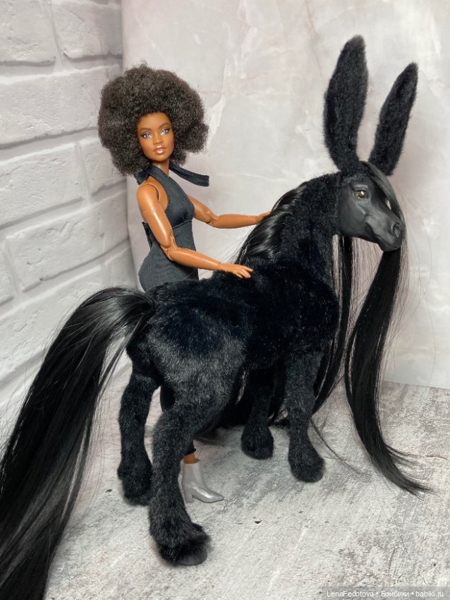 Вороной Конёк-Горбунок — Игрушки в смешанной технике (мех и глина): Арт (фото 9)