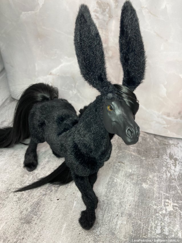 Вороной Конёк-Горбунок — Игрушки в смешанной технике (мех и глина): Арт