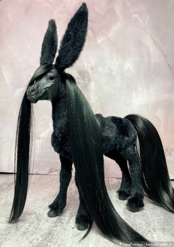 Вороной Конёк-Горбунок — Игрушки в смешанной технике (мех и глина): Арт (фото 5)