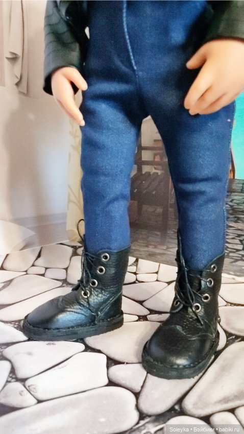 Косуха, джинсы и берцы — Одежда и обувь для кукол своими руками: фото (фото 7)