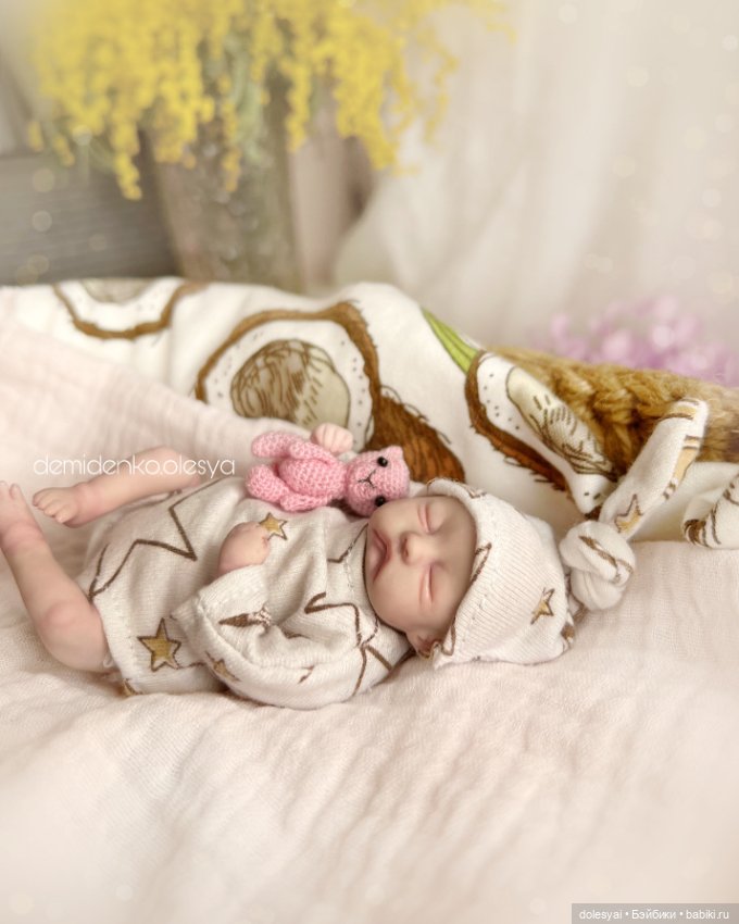Мини реборн Полина. Кукла младенец