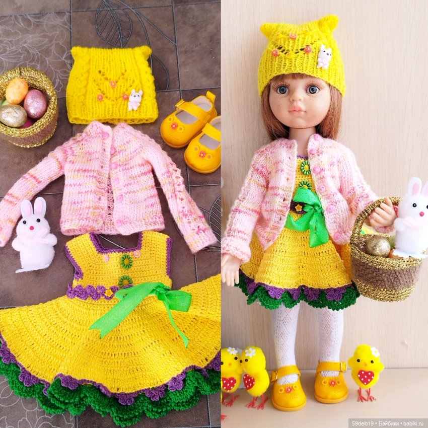 Яркий солнечный наряд к светлому христову дню Пасхе для куколок Паола Рейна