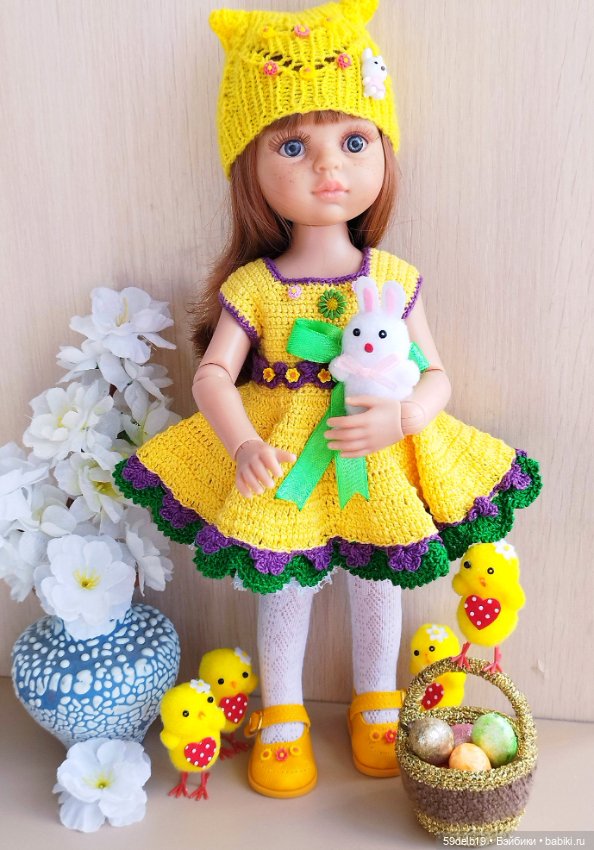 Яркий солнечный наряд к светлому христову дню Пасхе для куколок Паола Рейна (фото 7)