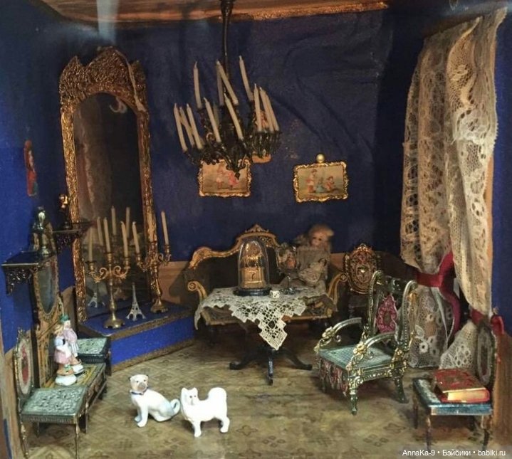 Животные в антикварных и винтажных кукольных домиках (фото 4)