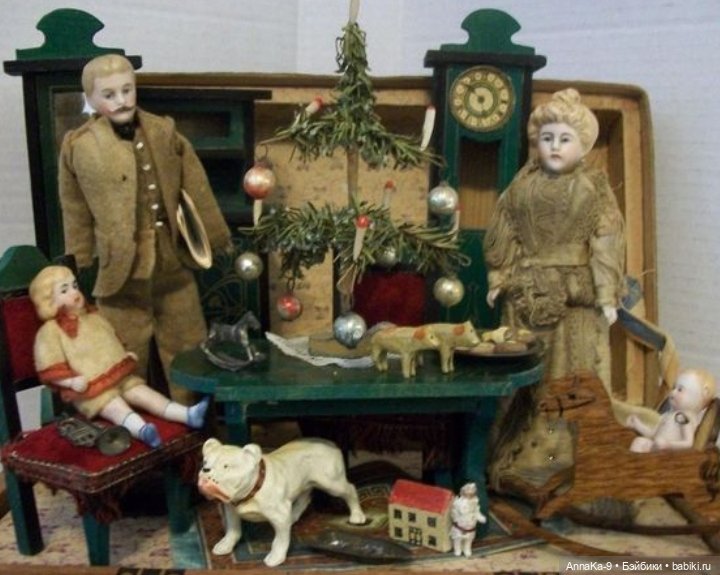 Животные в антикварных и винтажных кукольных домиках (фото 6)