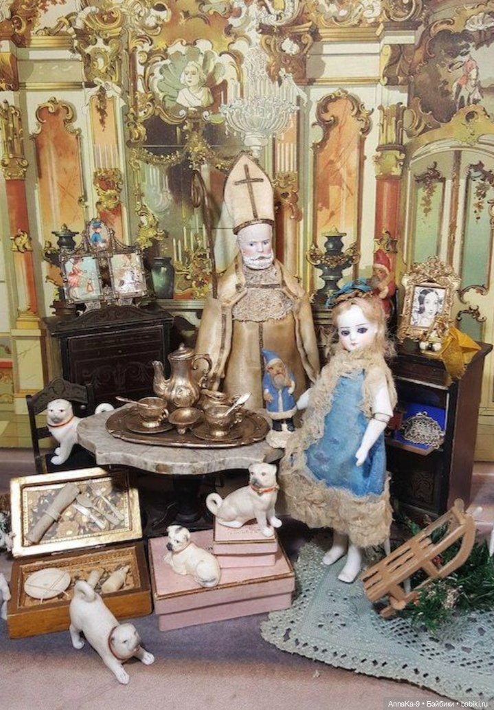 Животные в антикварных и винтажных кукольных домиках (фото 3)