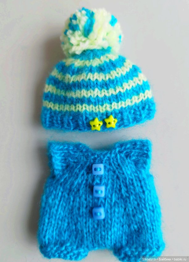 Медвежонок Бронька в бирюзовом костюмчике (фото 10)