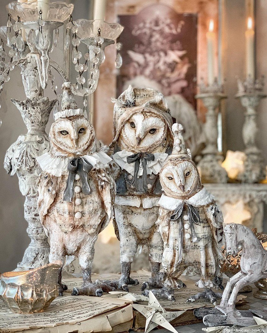 Авторские статуэтки в винтажном стиле Cat-arzyna