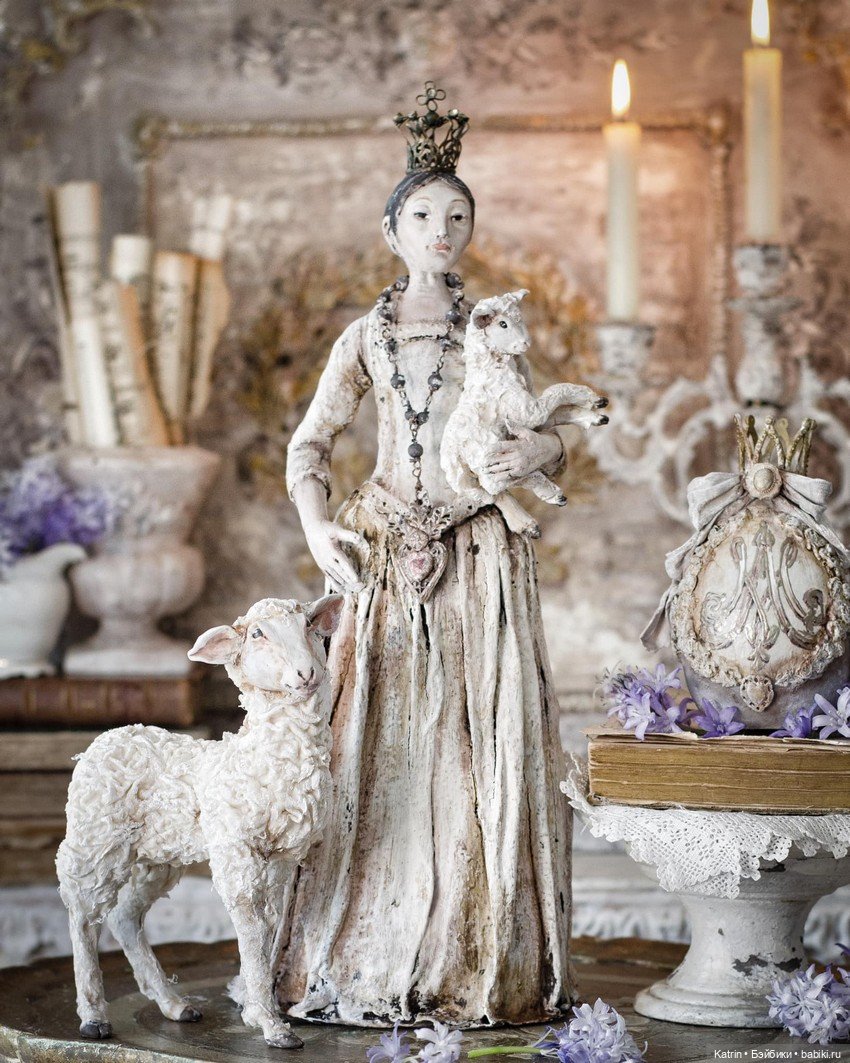 Авторские статуэтки в винтажном стиле Cat-arzyna