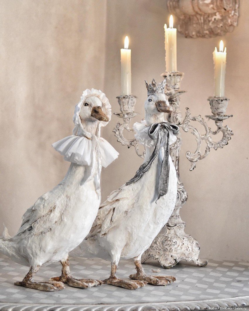 Авторские статуэтки в винтажном стиле Cat-arzyna