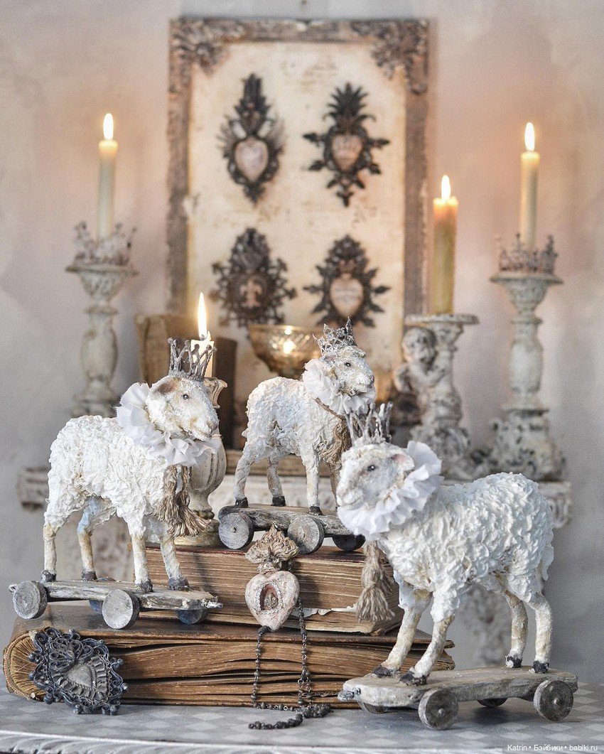 Авторские статуэтки в винтажном стиле Cat-arzyna