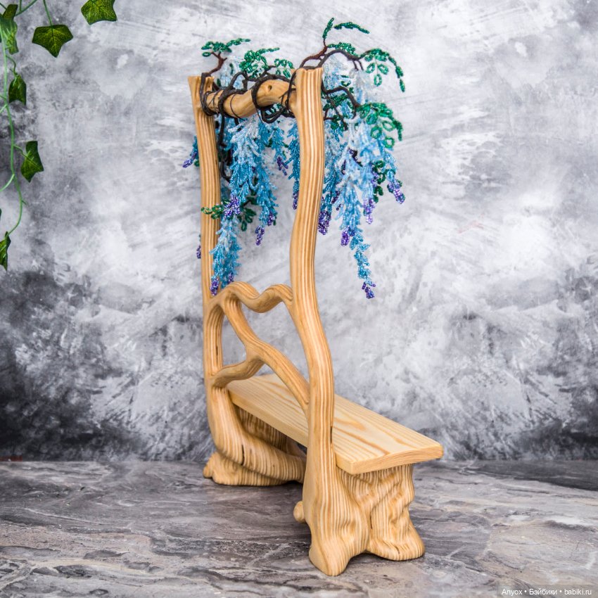 Лавочка с Глицинией — Мебель для кукол и домиков: фото (фото 9)