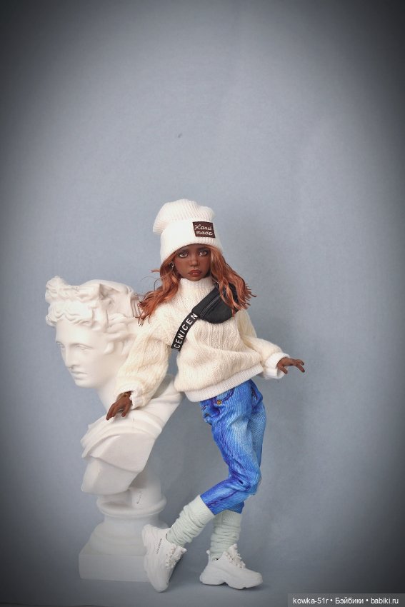 Шкодная шоколадная Кира — Авторские шарнирные куклы своими руками: лепка (фото 5)