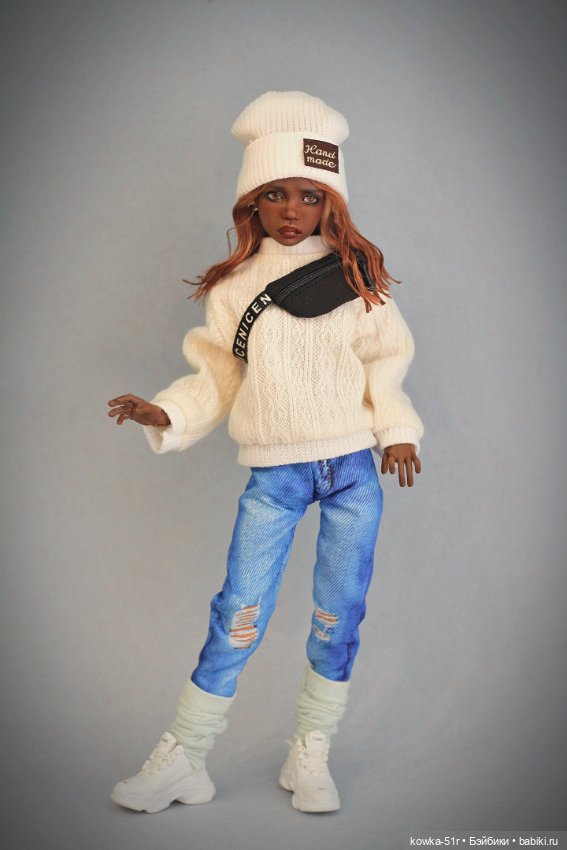 Шкодная шоколадная Кира — Авторские шарнирные куклы своими руками: лепка (фото 7)